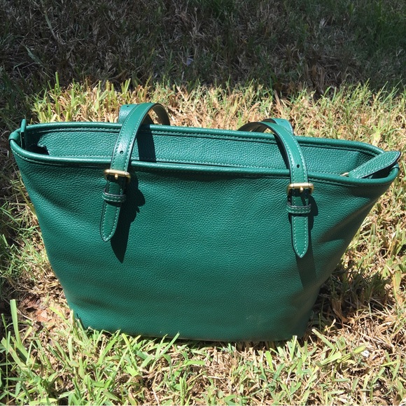Authentic Green Coach Zip Top Tote - EUC - Picture 4 of 13
